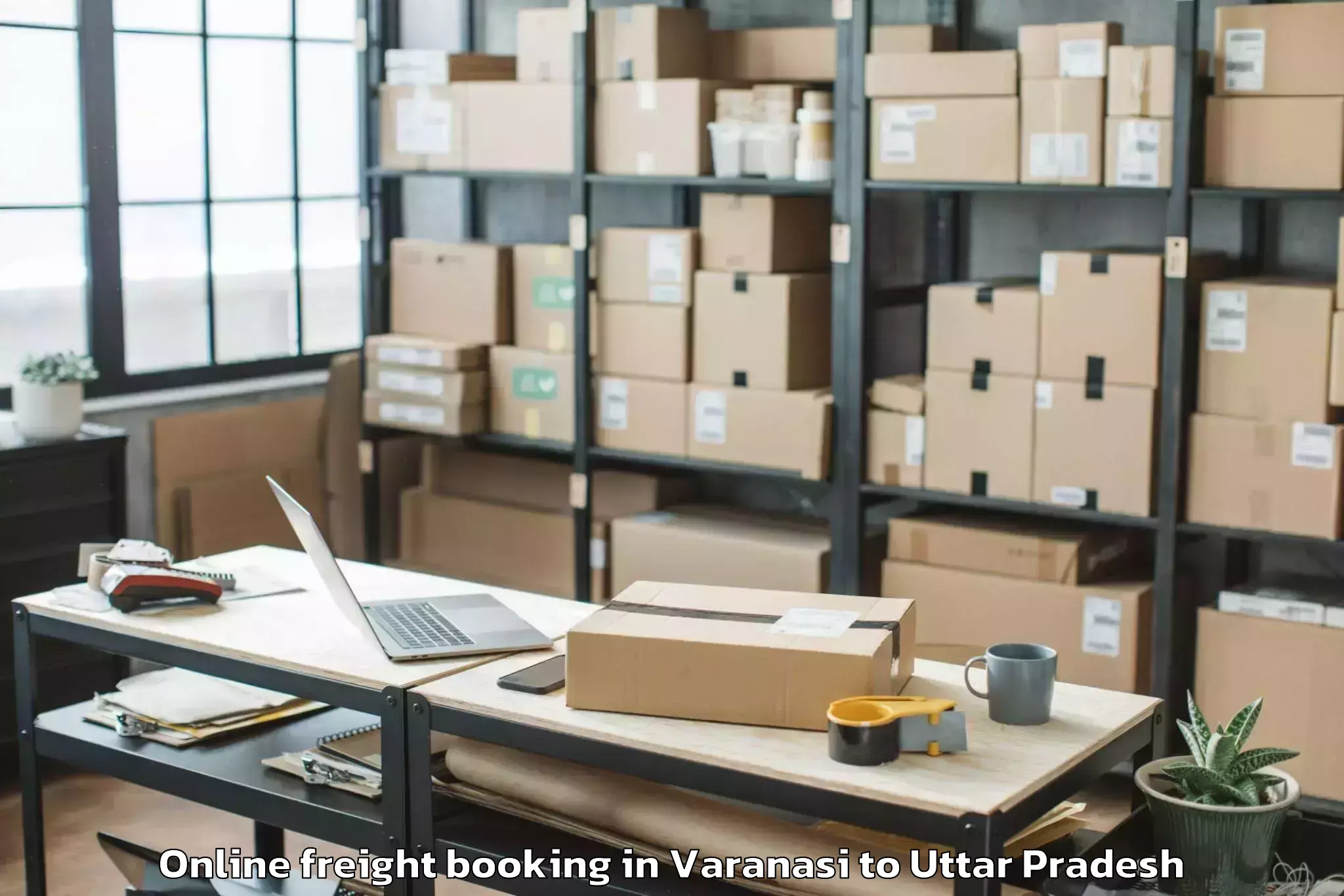 Trusted Varanasi to Bah Online Freight Booking